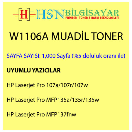 CALLIGRAPH W1106A(1,0K) CHIPSİZ MUADİL TONER